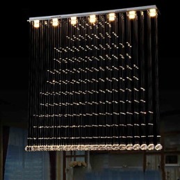 Lámpara colgante de cristal K9 con alambre colgante, iluminación de techo, lámpara de cafetería interior