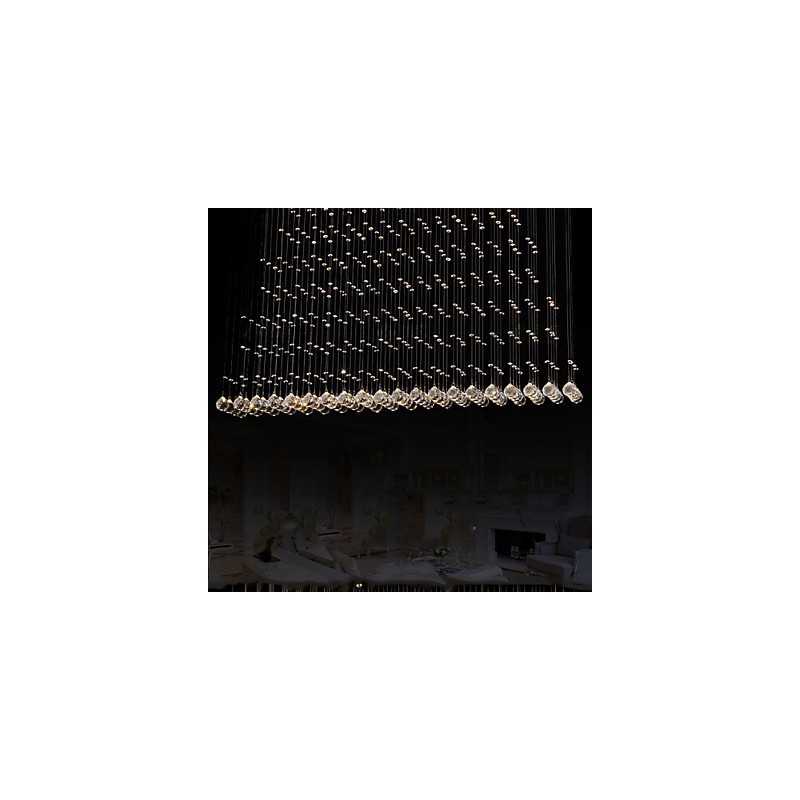 Lámpara colgante de cristal K9 con alambre colgante, iluminación de techo, lámpara de cafetería interior