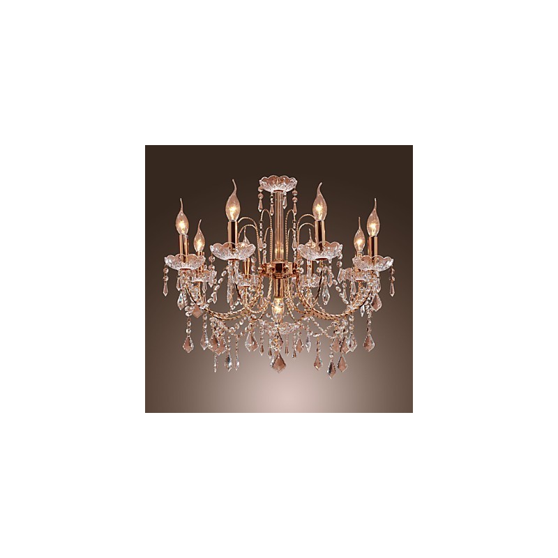 Elegante lámpara de araña de cristal con 9 luces