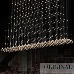 Lámpara colgante de cristal K9 con alambre colgante, iluminación de techo, lámpara de cafetería interior