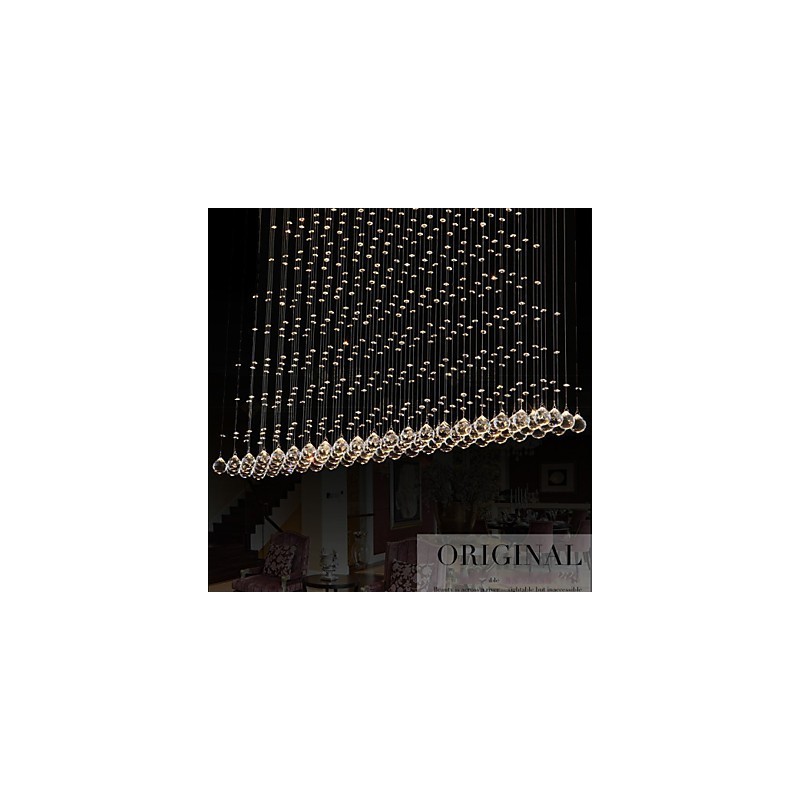 Lámpara colgante de cristal K9 con alambre colgante, iluminación de techo, lámpara de cafetería interior