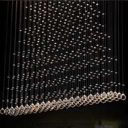 Lámpara colgante de cristal K9 con alambre colgante, iluminación de techo, lámpara de cafetería interior