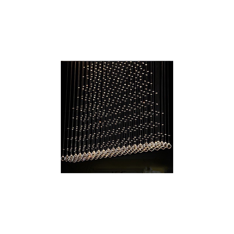 Lámpara colgante de cristal K9 con alambre colgante, iluminación de techo, lámpara de cafetería interior