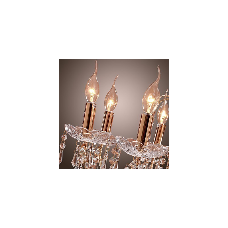 Elegante lámpara de araña de cristal con 9 luces