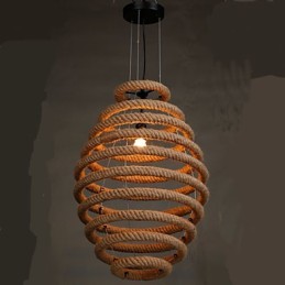 Lámpara de araña de panal de cáñamo estilo country americano