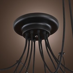 Lámpara colgante de 10 luces con diseño vintage y bombillas incluidas.