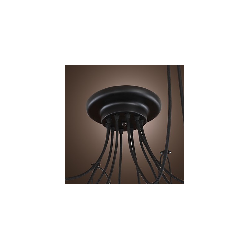 Lámpara colgante de 10 luces con diseño vintage y bombillas incluidas.
