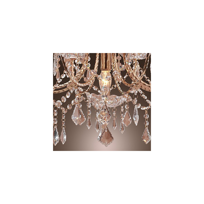 Elegante lámpara de araña de cristal con 9 luces