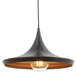 Lámpara colgante retro vintage con diseño de Tom Dixon y pintura negra.