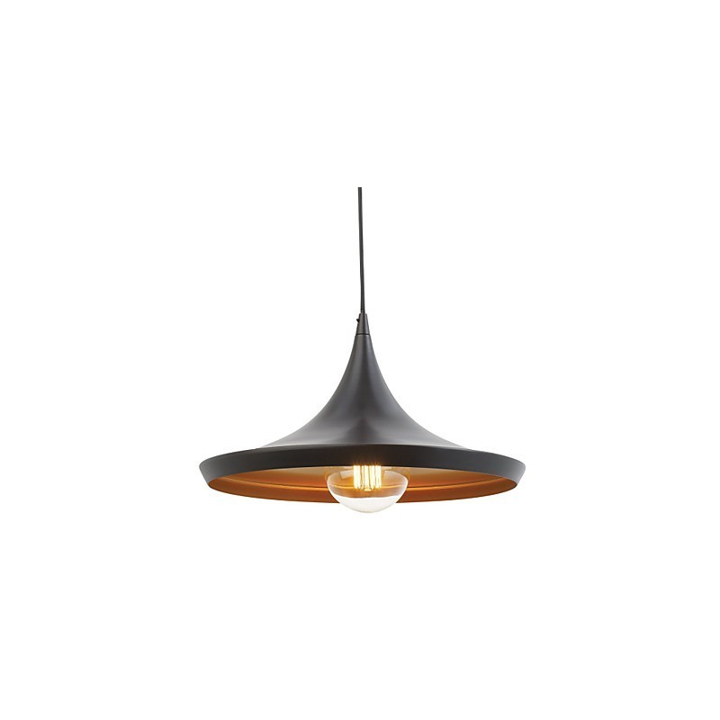 Lámpara colgante retro vintage con diseño de Tom Dixon y pintura negra.