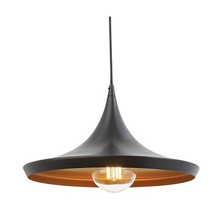 Lámpara colgante retro vintage con diseño de Tom Dixon y pintura negra.