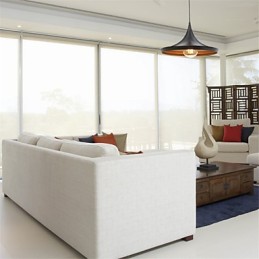 Lámpara colgante retro vintage con diseño de Tom Dixon y pintura negra.