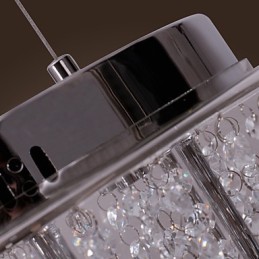 Lámpara colgante artística de cristal de 6 luces con pantalla de cristal