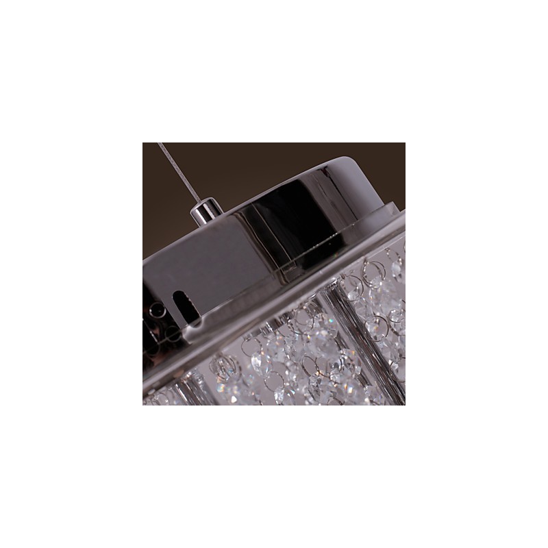 Lámpara colgante artística de cristal de 6 luces con pantalla de cristal
