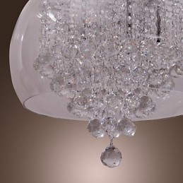 Lámpara colgante artística de cristal de 6 luces con pantalla de cristal