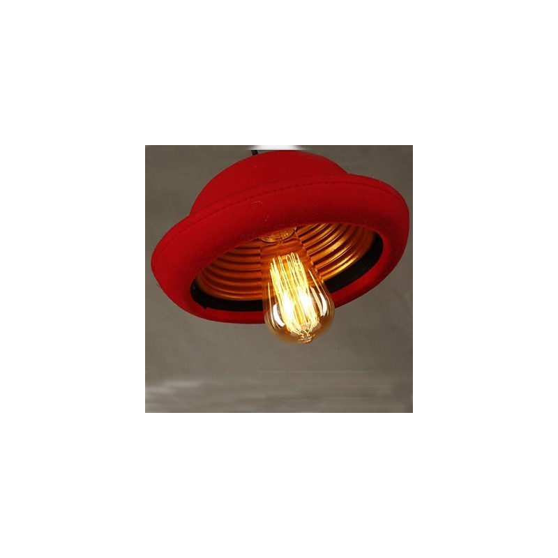 Lámpara colgante de sombrero con diseño de cafetería, color negro
