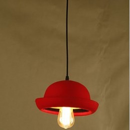 Lámpara colgante de sombrero con diseño de cafetería, color negro