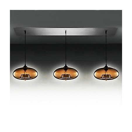 Lámpara colgante moderna de cristal de 3 luces con diseño de burbujas marrones Lámpara colgante moderna de cristal de 3 luces con diseño de burbujas marrones