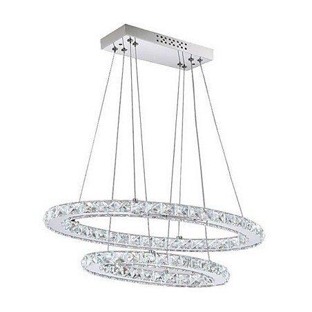 Lámpara colgante de cristal moderna con anillo doble ovalado para Lámpara colgante de cristal moderna con anillo doble ovalado para