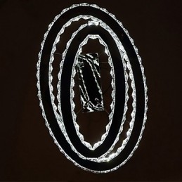 Lámpara colgante de cristal moderna con anillo doble ovalado para