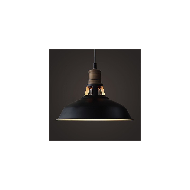 Lámpara colgante industrial vintage de metal mini, 1 luz, multicolor opcional