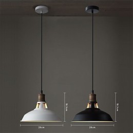 Lámpara colgante industrial vintage de metal mini, 1 luz, multicolor opcional