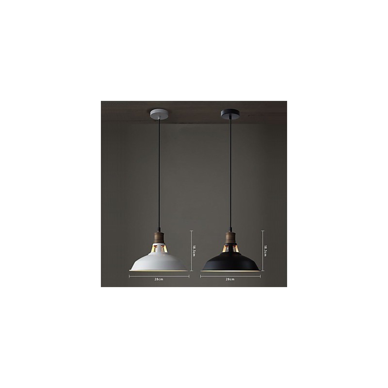 Lámpara colgante industrial vintage de metal mini, 1 luz, multicolor opcional
