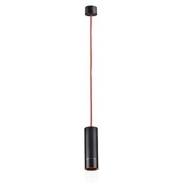 Lámpara colgante mini de 1 luz anodizada negra con aluminio