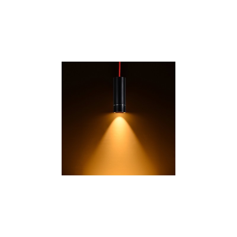 Lámpara colgante mini de 1 luz anodizada negra con aluminio