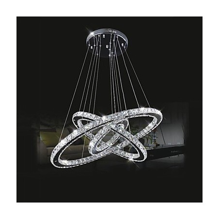 Lámparas de araña circulares regulables con cristal K9, luz blanca cálida y fría, con control remoto. Lámparas de araña circulares regulables con cristal K9, luz blanca cálida y fría, con control remoto.