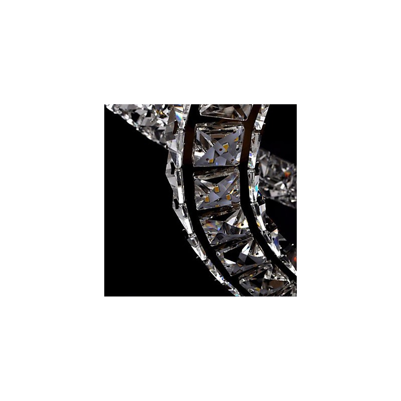 Lámpara colgante de cristal moderna de 40 cm de diámetro y tres lados, de cristal K9, para interiores.