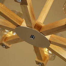 Lámparas colgantes de madera rústica de bambú