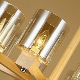 Lámparas colgantes de madera rústica de bambú