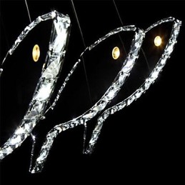 Lámpara colgante de metal y cristal moderna y contemporánea