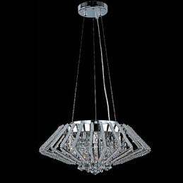 Lámpara colgante de cristal de acero inoxidable con forma de diamante y 9 luces