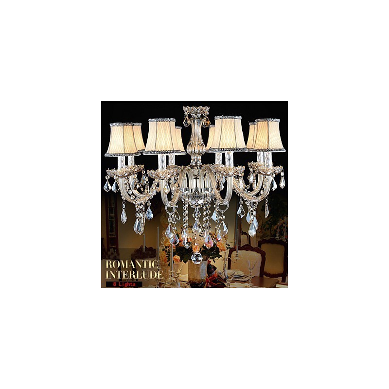 Gran candelabro de cristal de 8 brazos, lámpara de cristal de lujo, lámpara de cristal de moda.