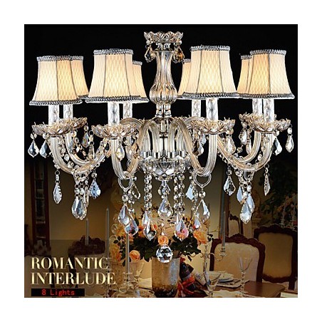 Gran candelabro de cristal de 8 brazos, lámpara de cristal de lujo, lámpara de cristal de moda. Gran candelabro de cristal de 8 brazos, lámpara de cristal de lujo, lámpara de cristal de moda.