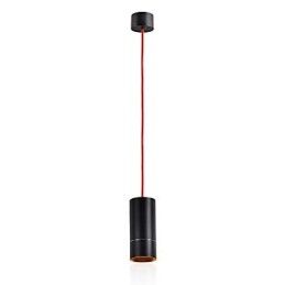 Lámpara colgante mini de 1 luz anodizada negra con aluminio