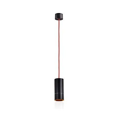 Lámpara colgante mini de 1 luz anodizada negra con aluminio Lámpara colgante mini de 1 luz anodizada negra con aluminio