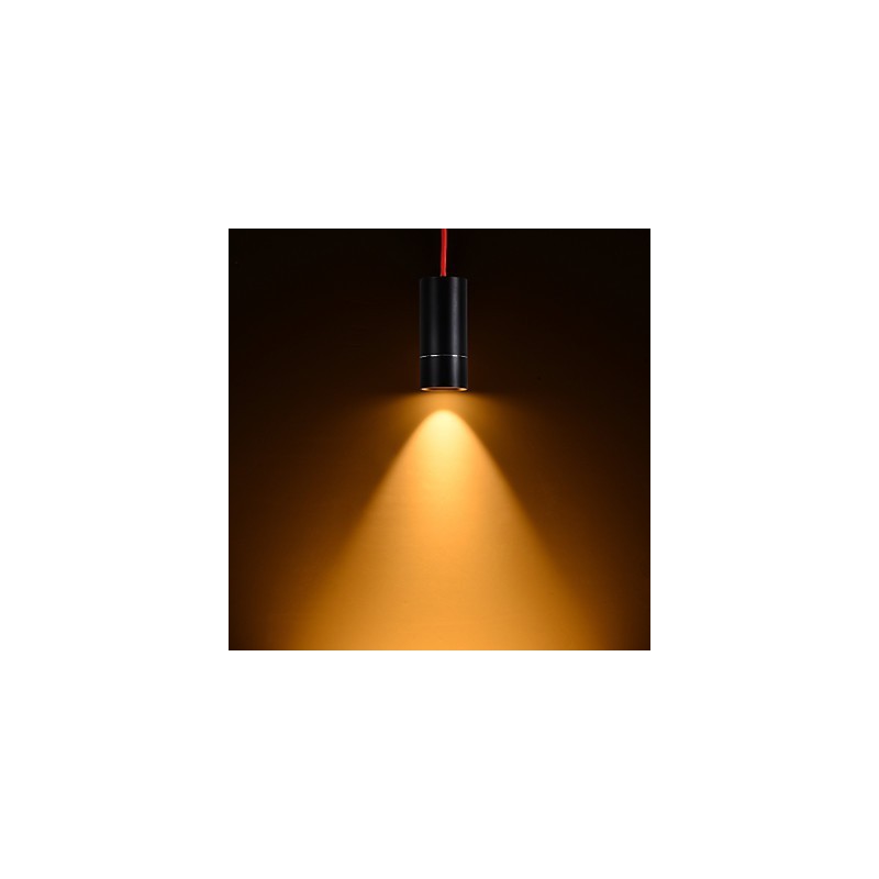 Lámpara colgante mini de 1 luz anodizada negra con aluminio