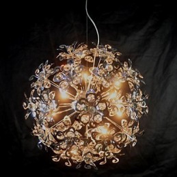 Lámpara colgante moderna contemporánea de cristal cromado