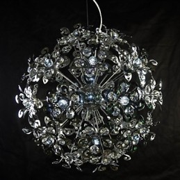 Lámpara colgante moderna contemporánea de cristal cromado