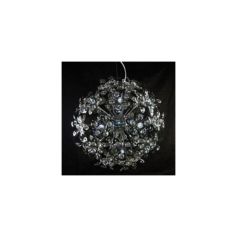 Lámpara colgante moderna contemporánea de cristal cromado