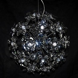 Lámpara colgante moderna contemporánea de cristal cromado