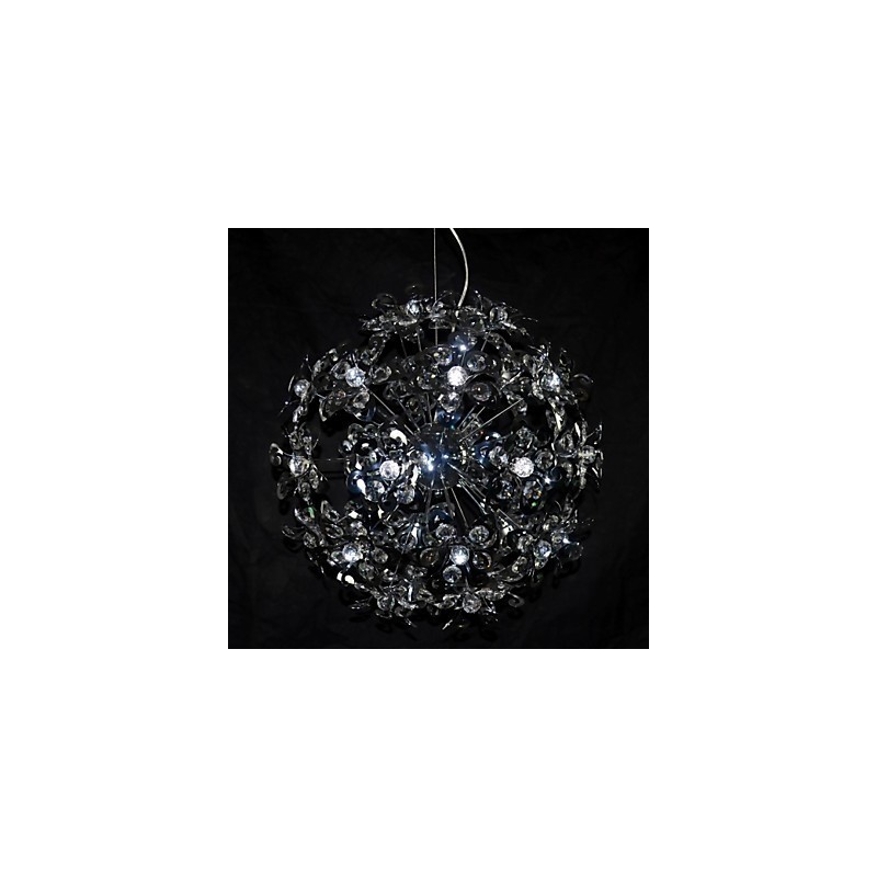 Lámpara colgante moderna contemporánea de cristal cromado