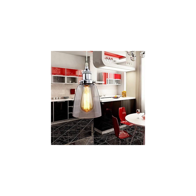 Lámpara colgante Edison de estilo industrial retro vintage de vidrio cromado moderno para cafetería o porche