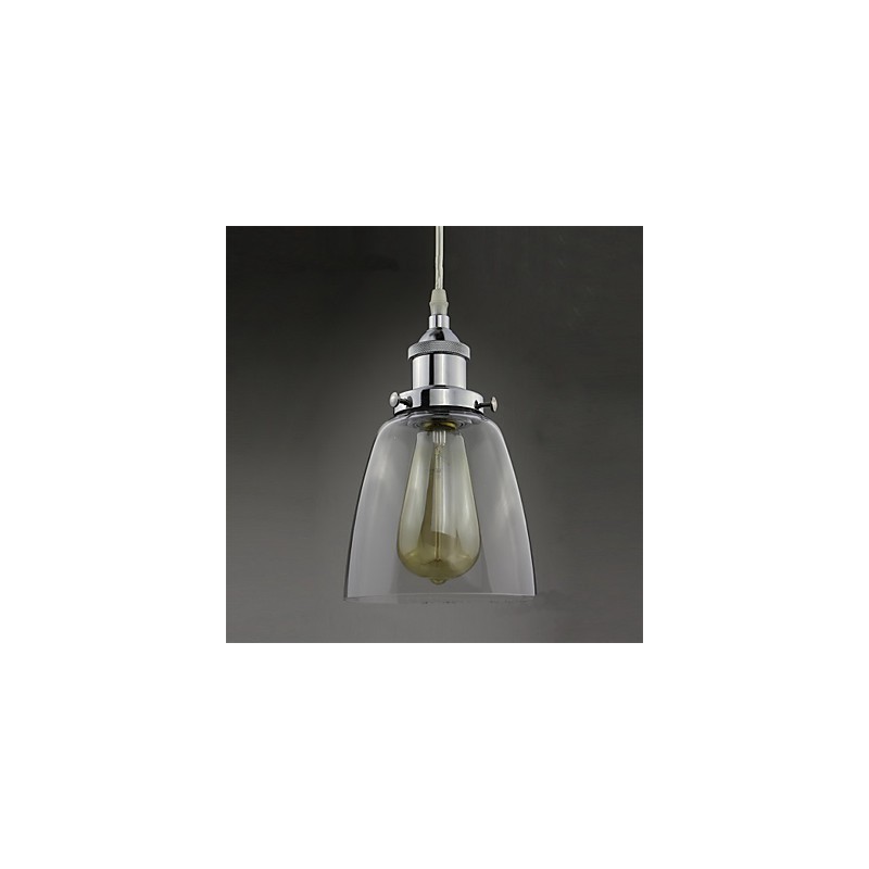 Lámpara colgante Edison de estilo industrial retro vintage de vidrio cromado moderno para cafetería o porche