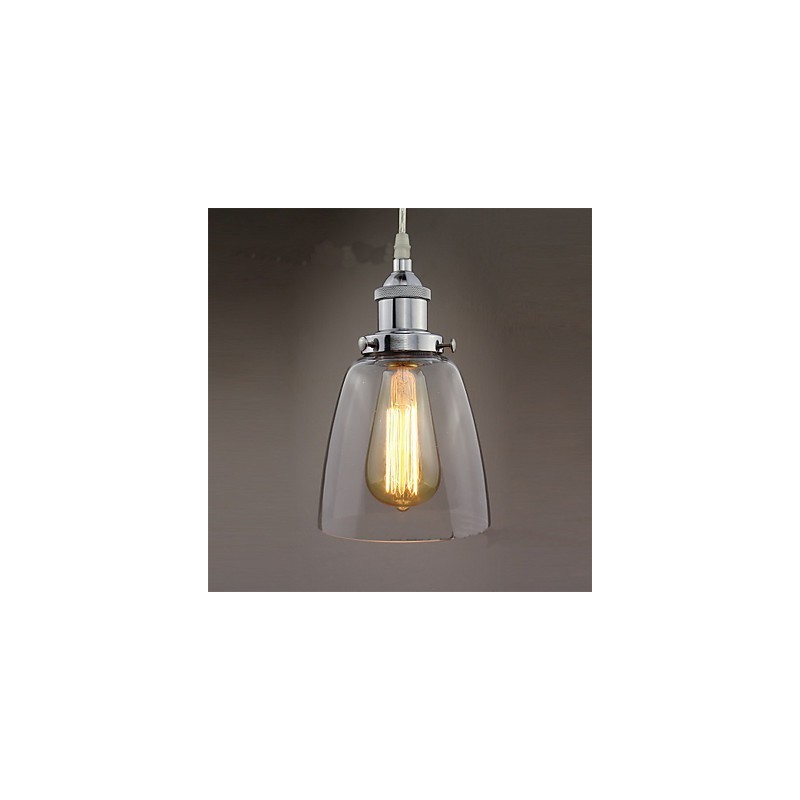 Lámpara colgante Edison de estilo industrial retro vintage de vidrio cromado moderno para cafetería o porche