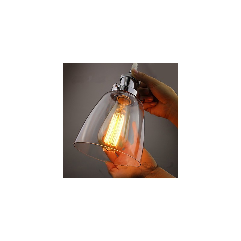 Lámpara colgante Edison de estilo industrial retro vintage de vidrio cromado moderno para cafetería o porche