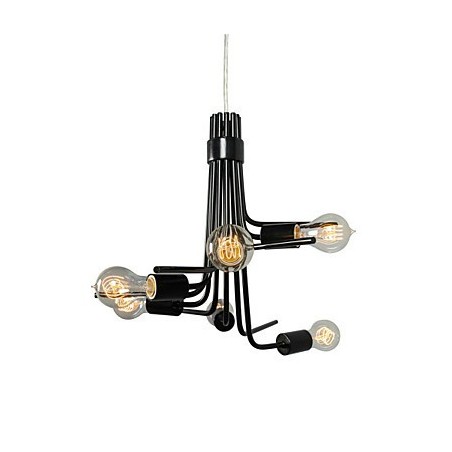 Lámpara colgante moderna de estilo norteamericano de 6 luces en color negro Lámpara colgante moderna de estilo norteamericano de 6 luces en color negro